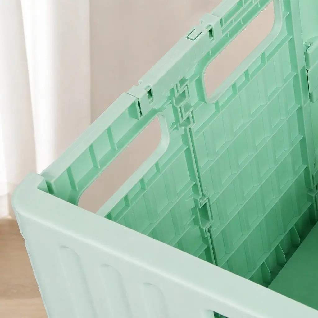 Folding Shopping Trolley Cart Collapsible Lightweight Green 65L