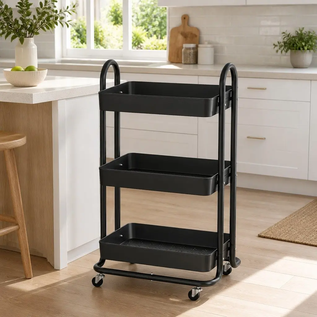 3 Tier Kitchen Trolley with Wheels