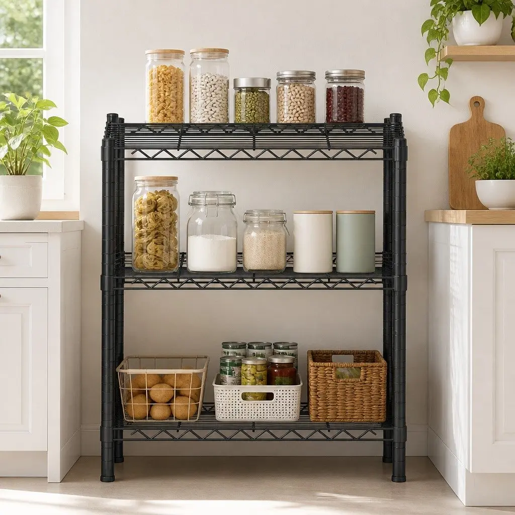 3-Tier Adjustable Steel Rack