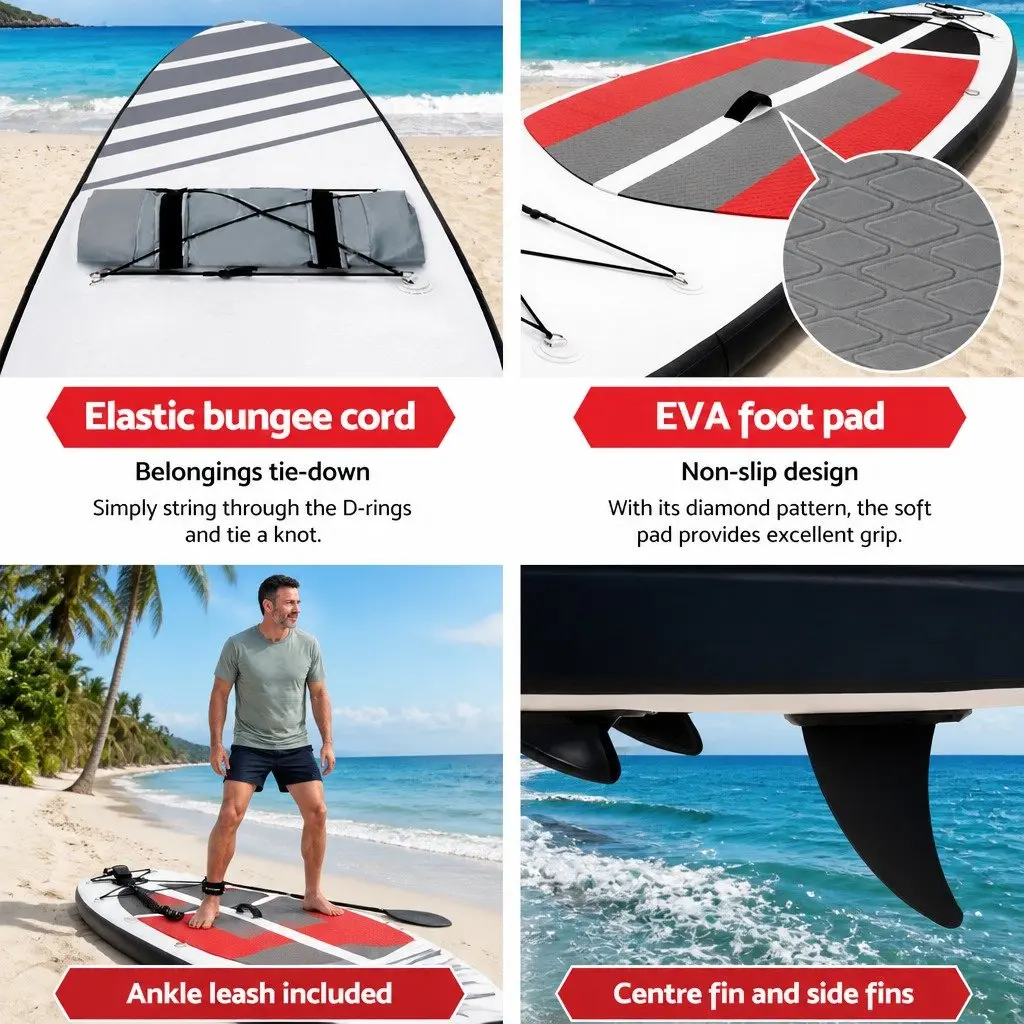 Inflatable Stand Up Paddle Board 11ft with Drop-Stitch Core Adjustable Paddle and Kayak Seat