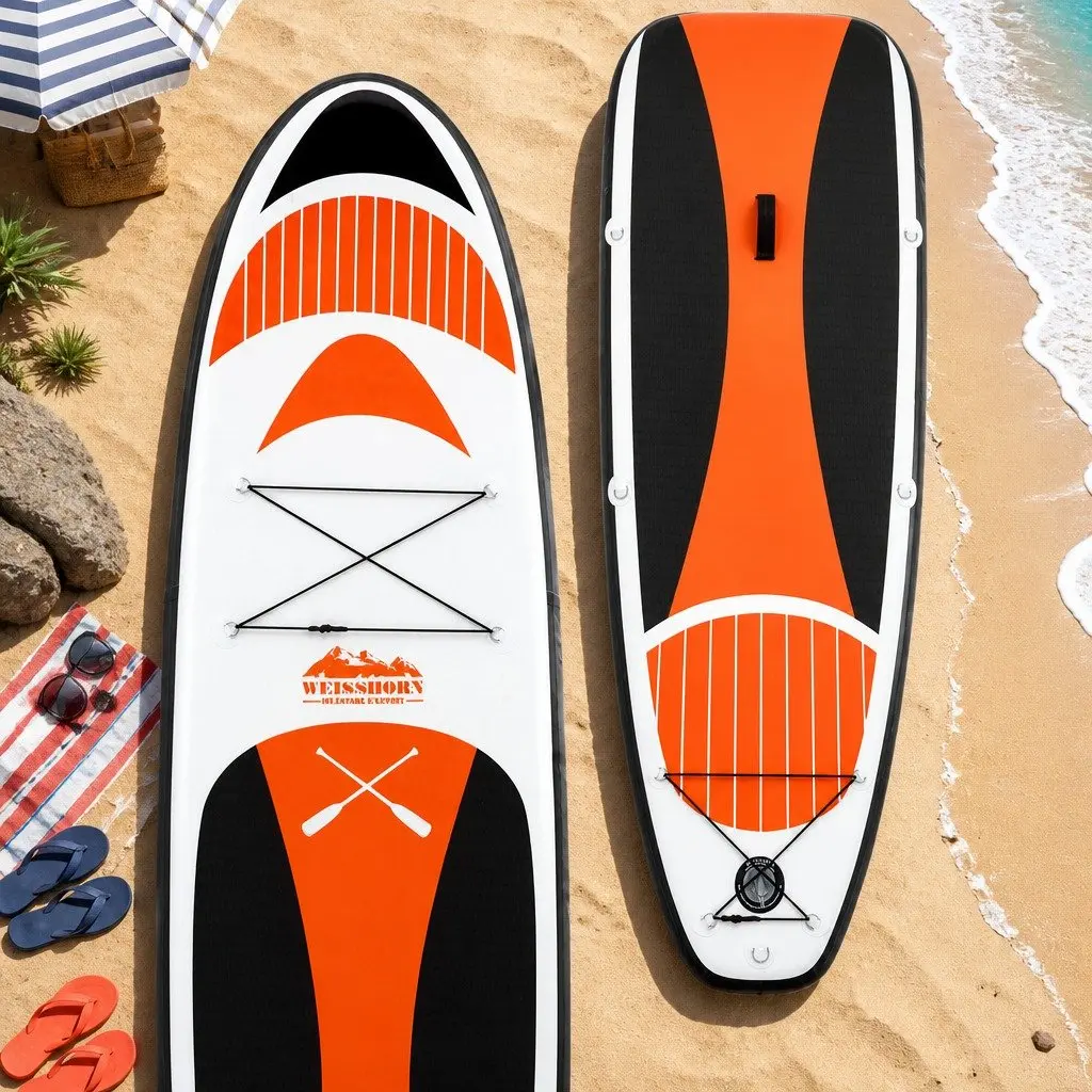 Inflatable Stand Up Paddle Board 11ft with Adjustable Paddle and Kayak Conversion Red