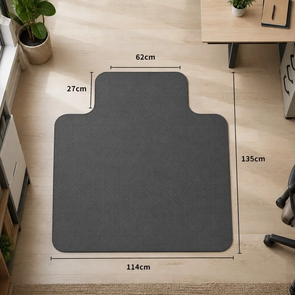 Chair Mat Gripper Back 135cm x 114cm Hard Floor Carpet Protector