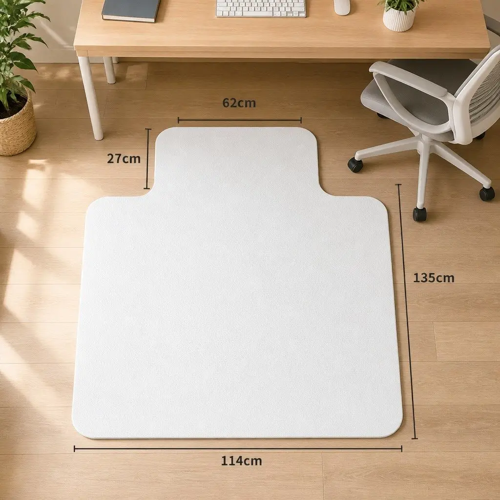 Chair Mat PVC Hard Floor Protector 135cm x 114cm Anti-Scratch Gripper Back