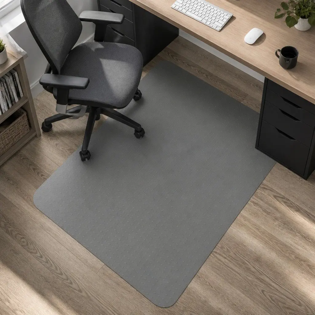 Chair Mat Gripper Backing 135cm x 114cm Black PVC Floor Protector for Carpeted Surfaces