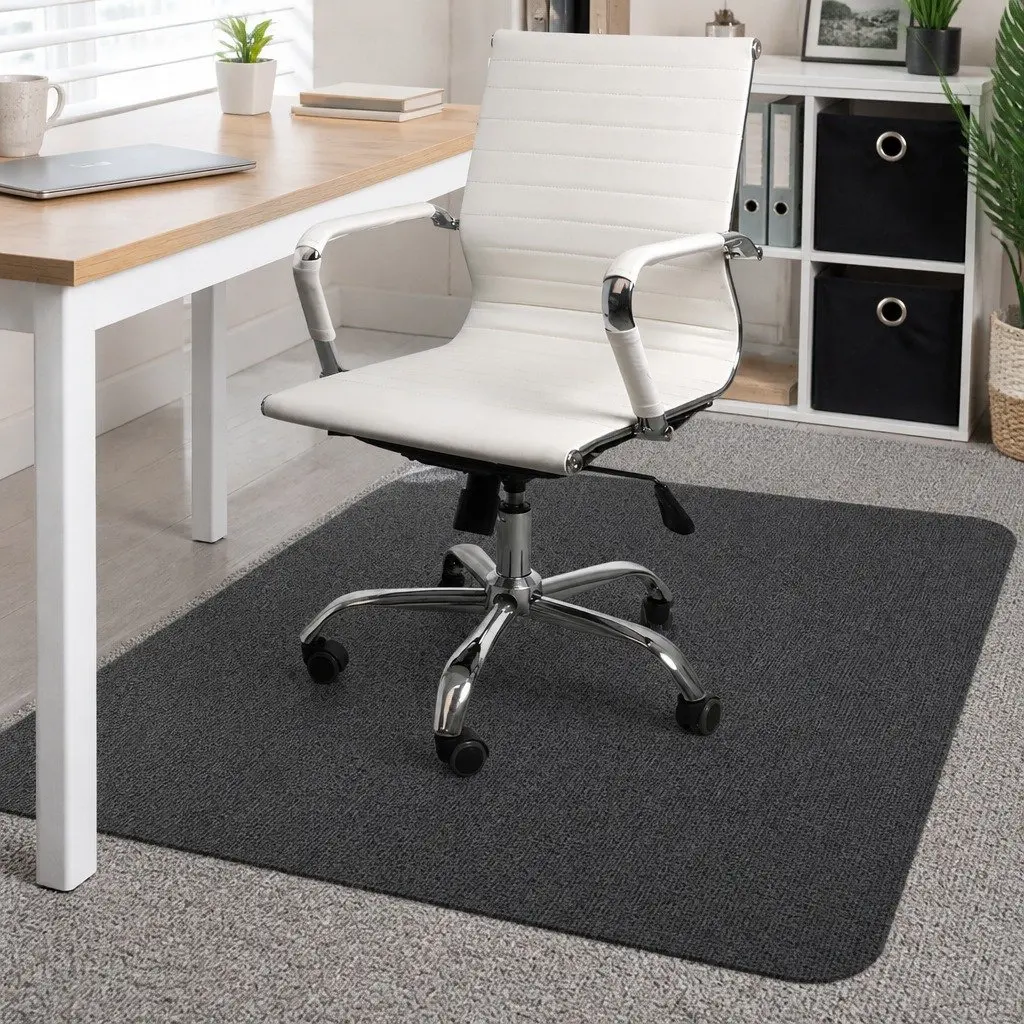Chair Mat Gripper Backing 135cm x 114cm Black PVC Floor Protector for Carpeted Surfaces