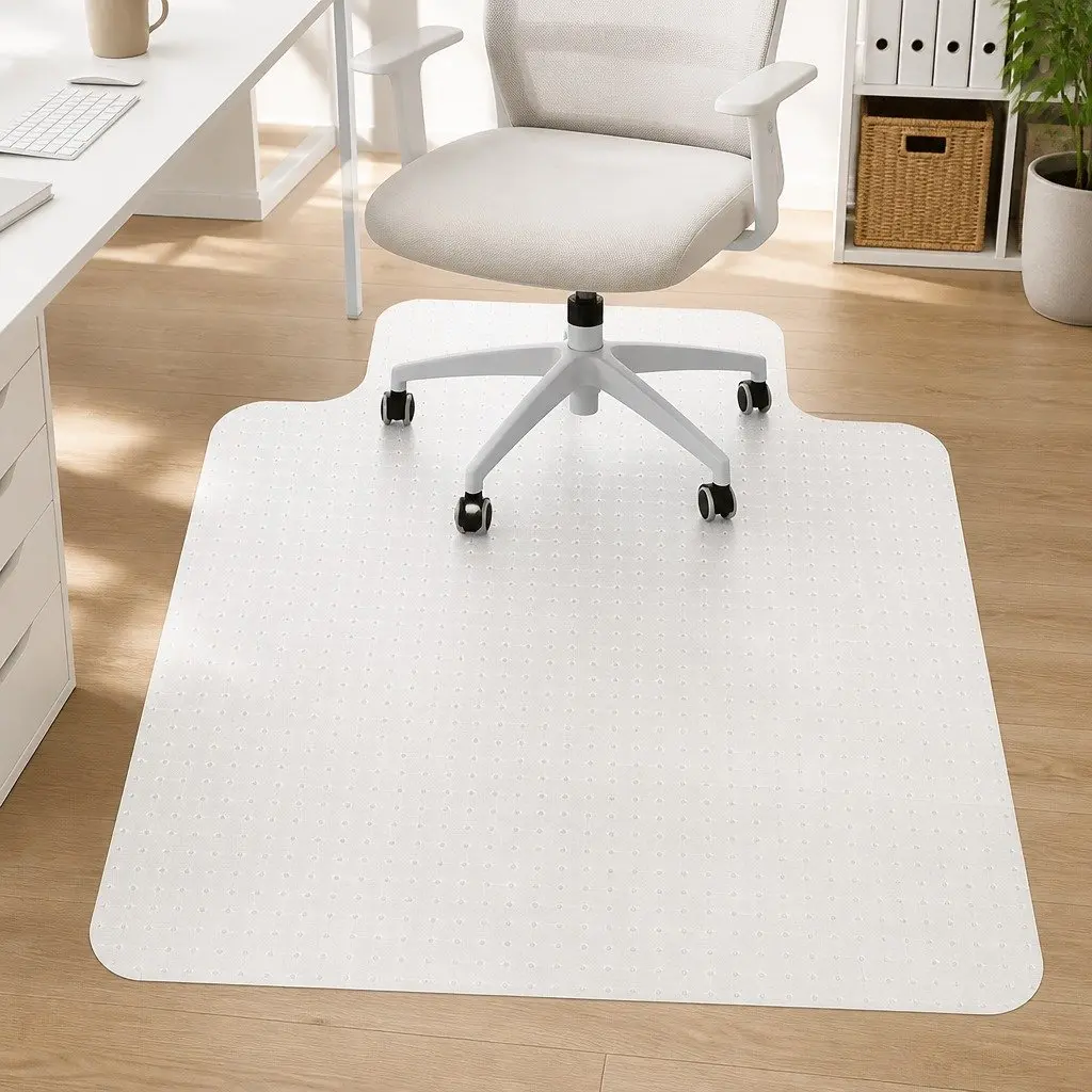 Chair Mat Carpet Floor Protection Office Home PVC 135cm x 114cm Gripper