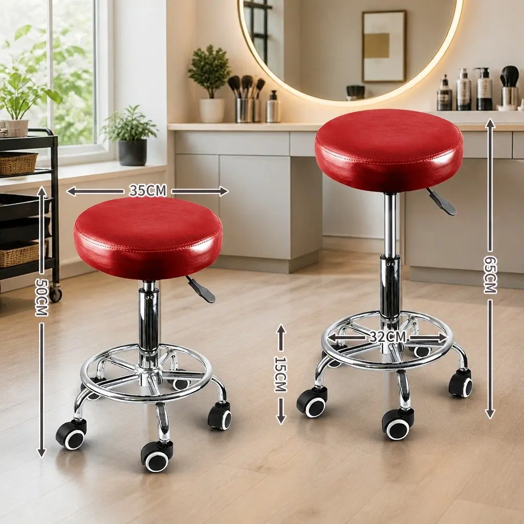 Swivel Salon Stool Barber Chair Gas Lift Height Adjustment Rolling Casters