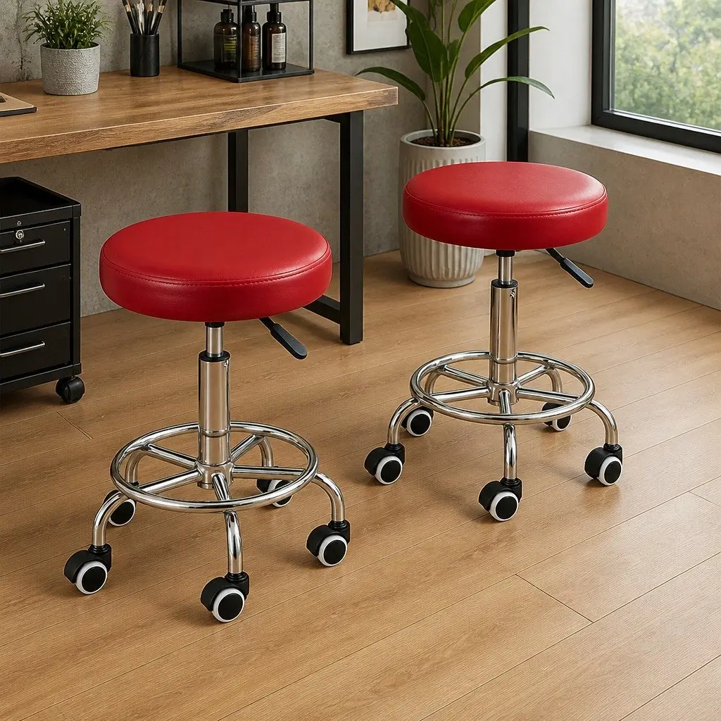 Swivel Salon Stool Barber Chair Gas Lift Height Adjustment Rolling Casters
