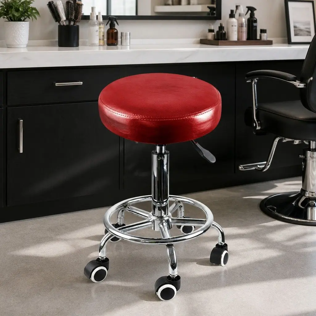 Swivel Salon Stool Barber Chair Gas Lift Height Adjustment Rolling Casters