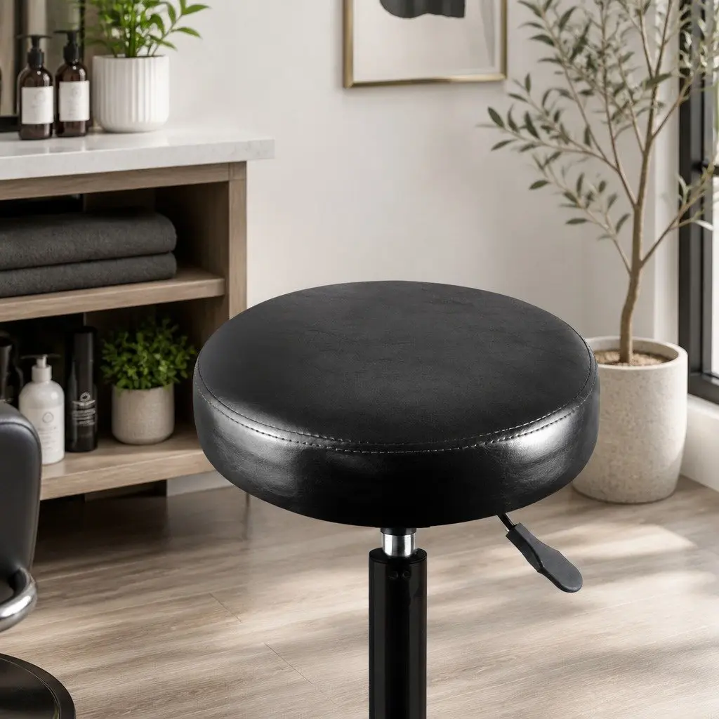 Salon Swivel Bar Stools Adjustable Height 360 Degree Rotation Black