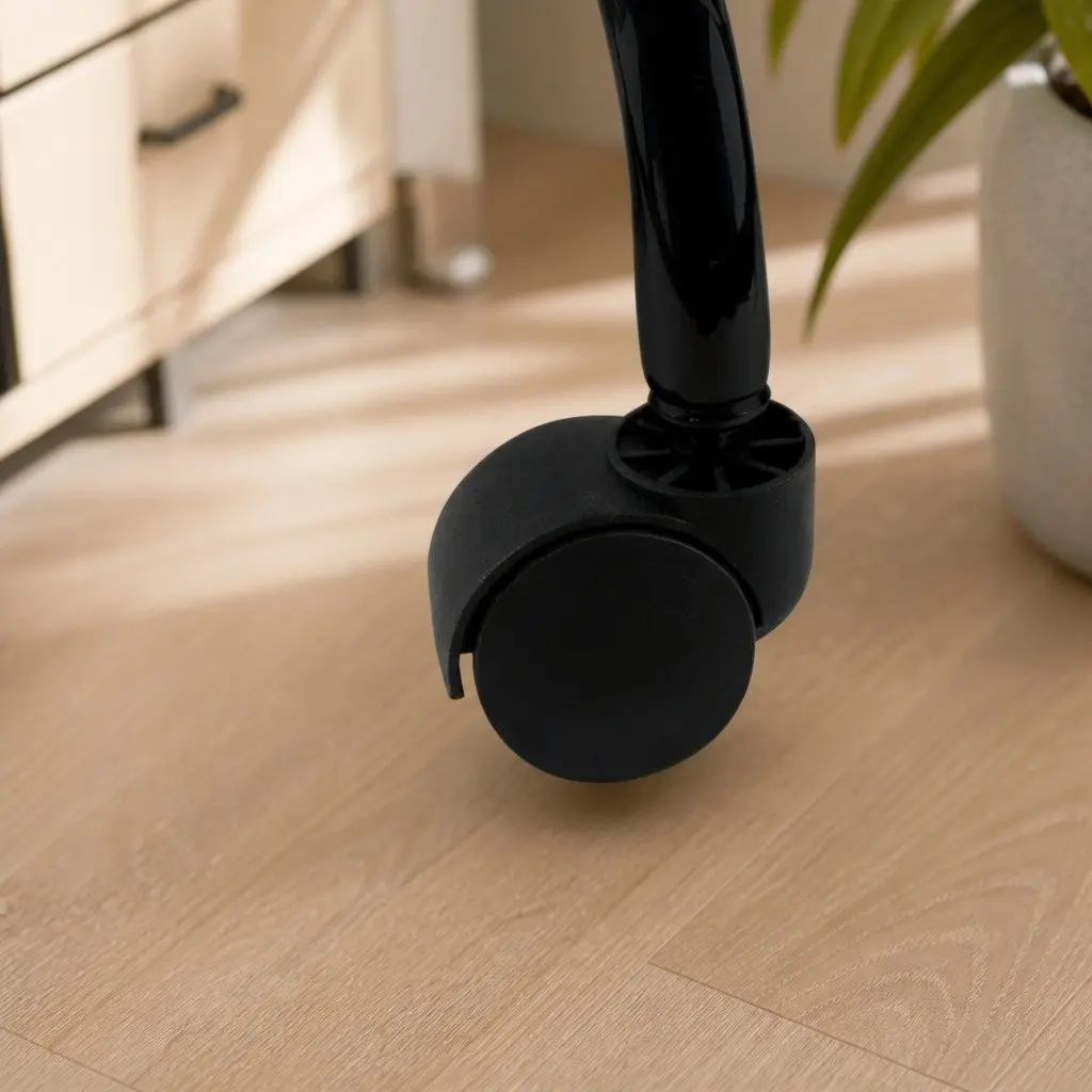 Salon Stool Swivel Bar Stools Black PU Leather Gas-Lift Height Adjustable Pack
