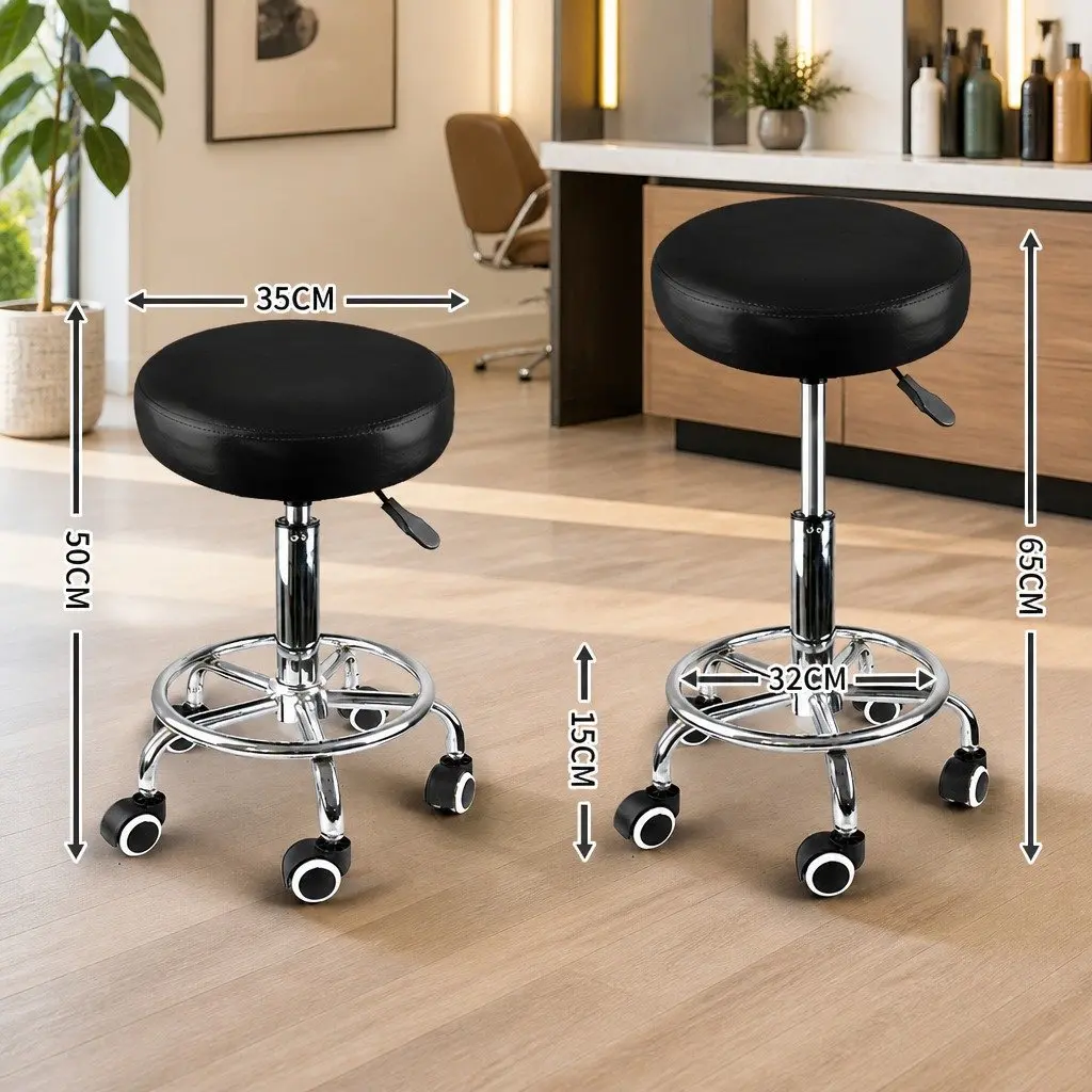 Bar Stools Height Adjustable Modern Swivel PU Leather Chrome Base