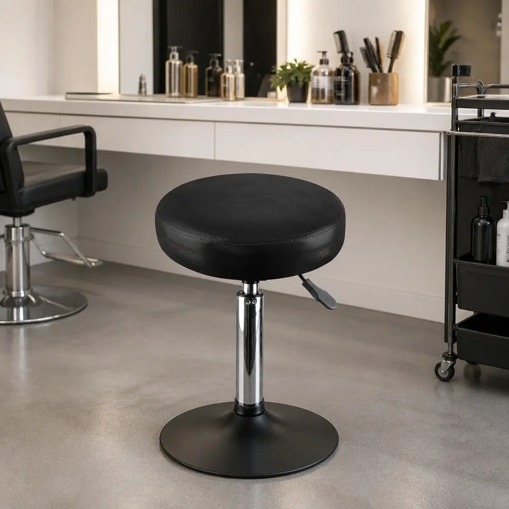 Bar Stools Height Adjustable Modern Swivel PU Leather Chrome Base