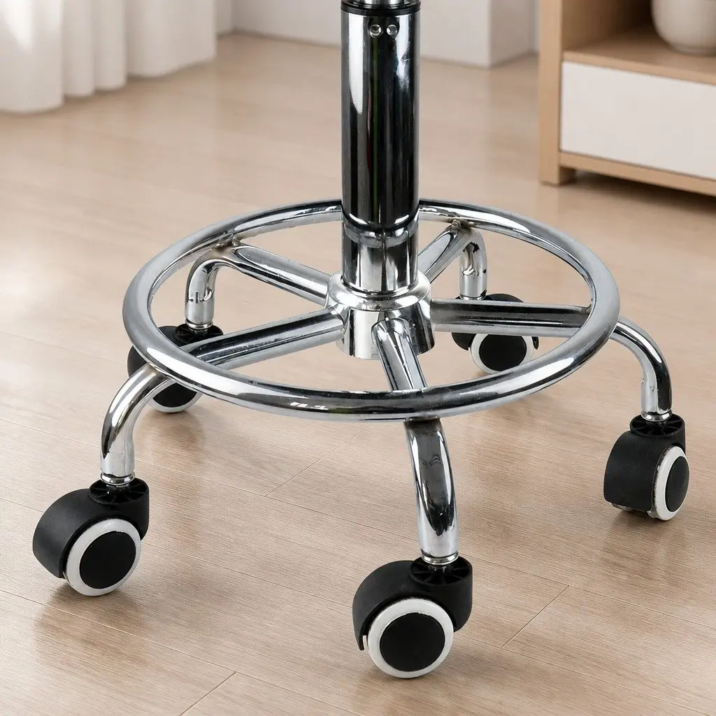 Bar Stools Height Adjustable Modern Swivel PU Leather Chrome Base