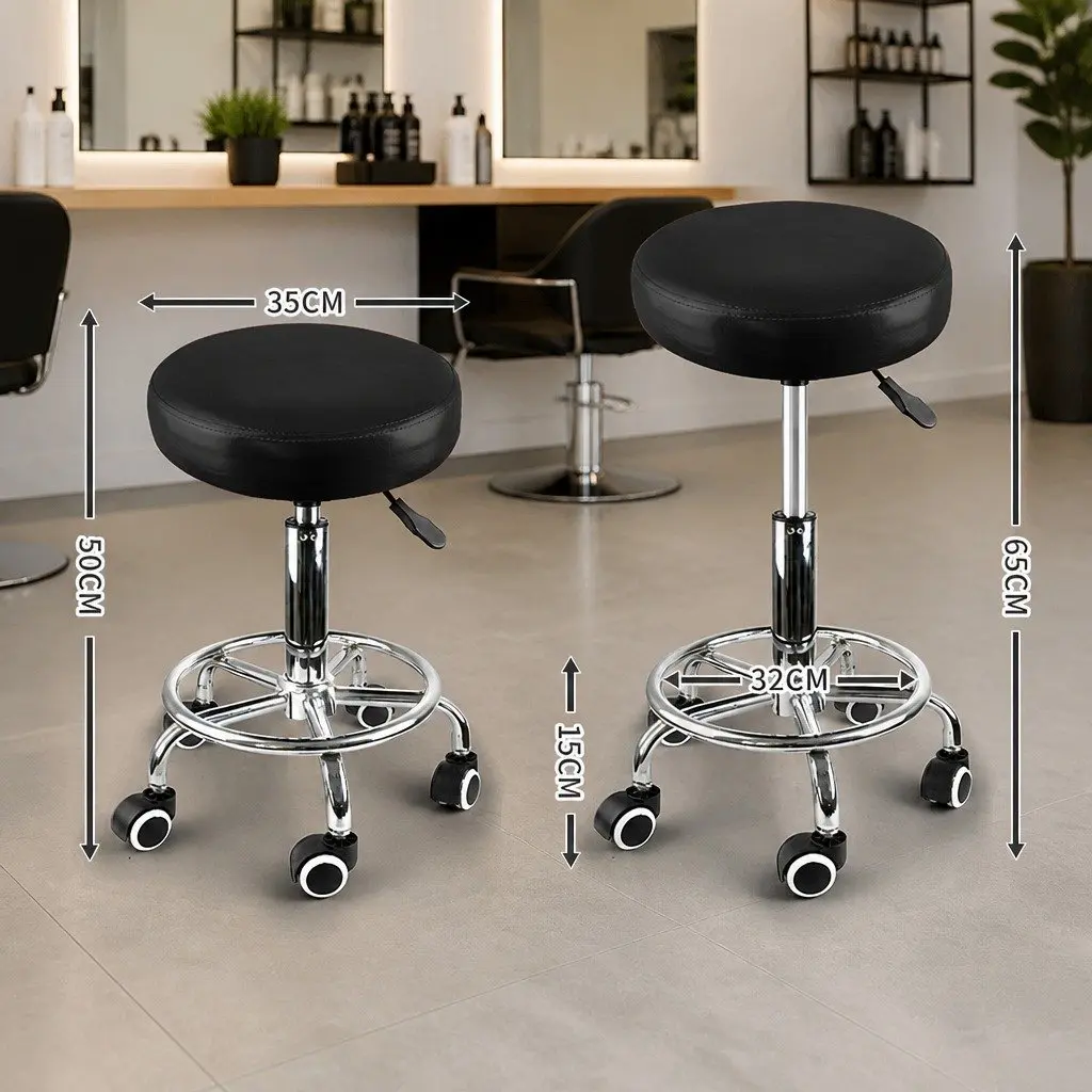 Swivel Bar Stools Height Adjustable Chrome Footrest PU Leather 4 Piece