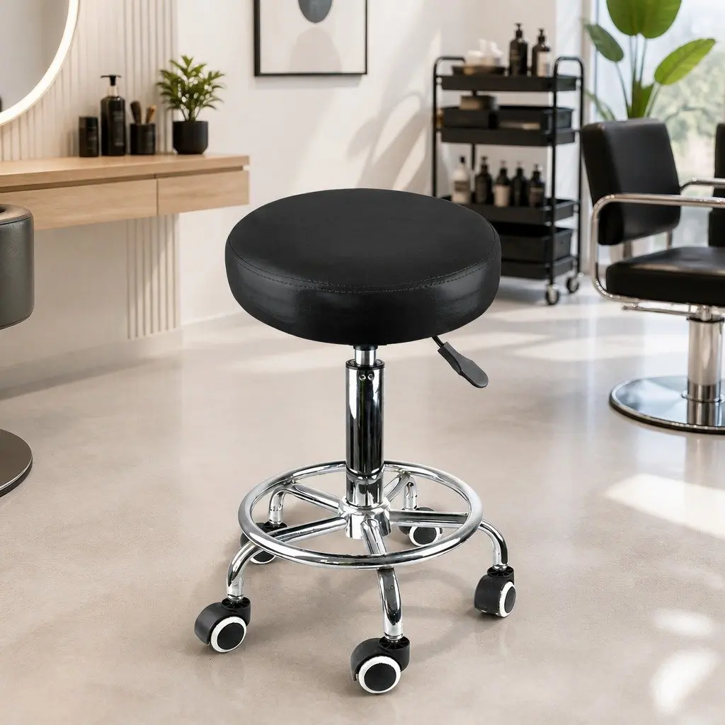 Swivel Bar Stools Height Adjustable Chrome Footrest PU Leather 4 Piece
