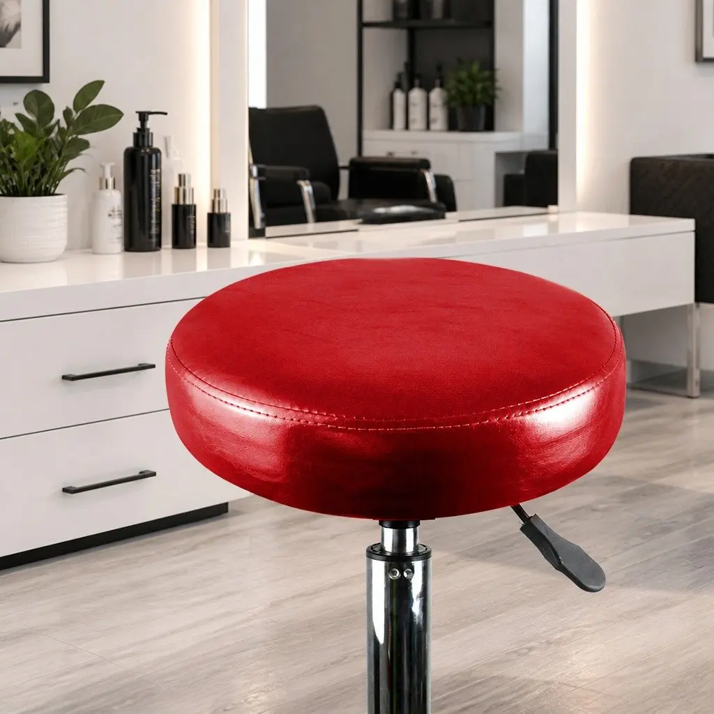 Salon Stool Swivel Chair Barber Massage Spa Salon Professional Red Adjustable