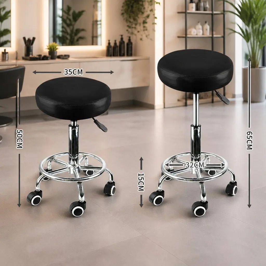 Salon Stool Swivel Bar Stools 360 Rotation Gas Lift High Density Foam Seat