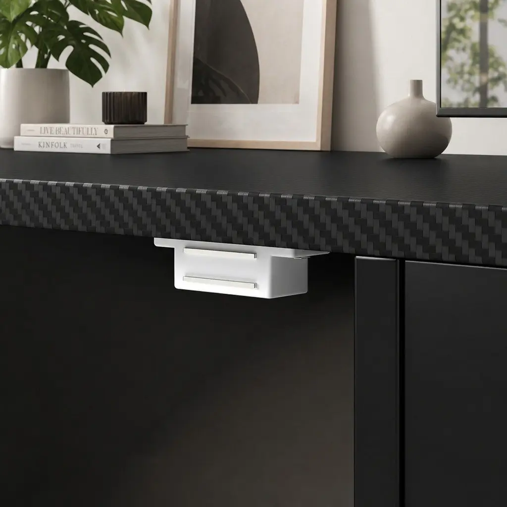 Black TV Stand with LED Lighting for Media