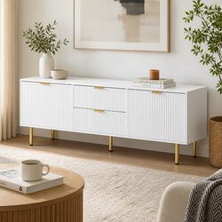 160cm TV Entertainment Unit Cabinet with Storage Doors Sideboard Living Room
