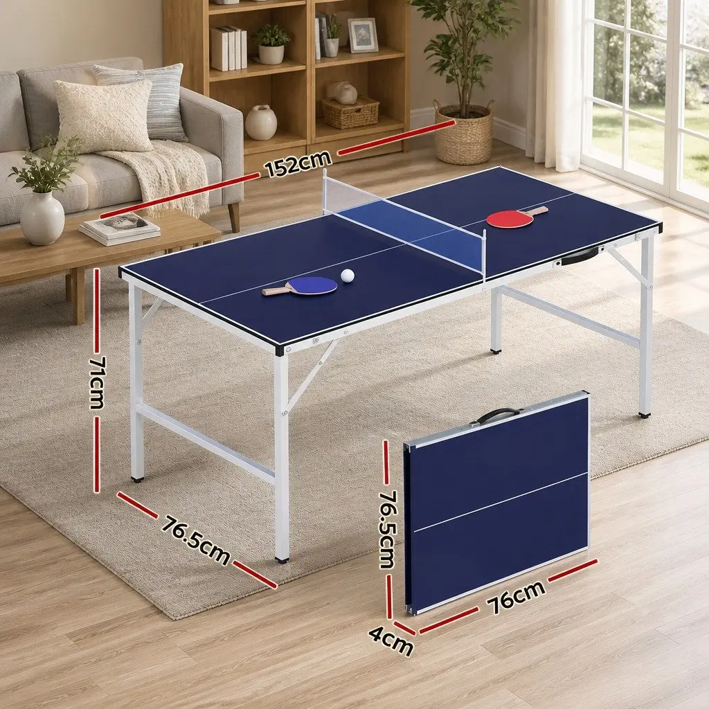 Table Tennis Table Portable Foldable Blue Indoor Family Game