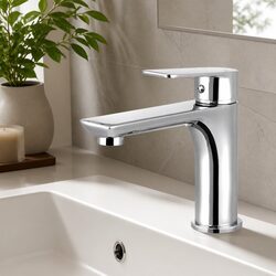 Basin Mixer Tap Chrome Bathroom Sink Faucet Hot Cold Water Single Lever