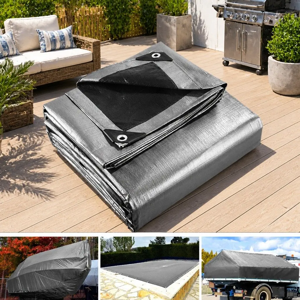 Heavy Duty Poly Tarp Waterproof 6x9m Camping Caravan Sun Shade Cover