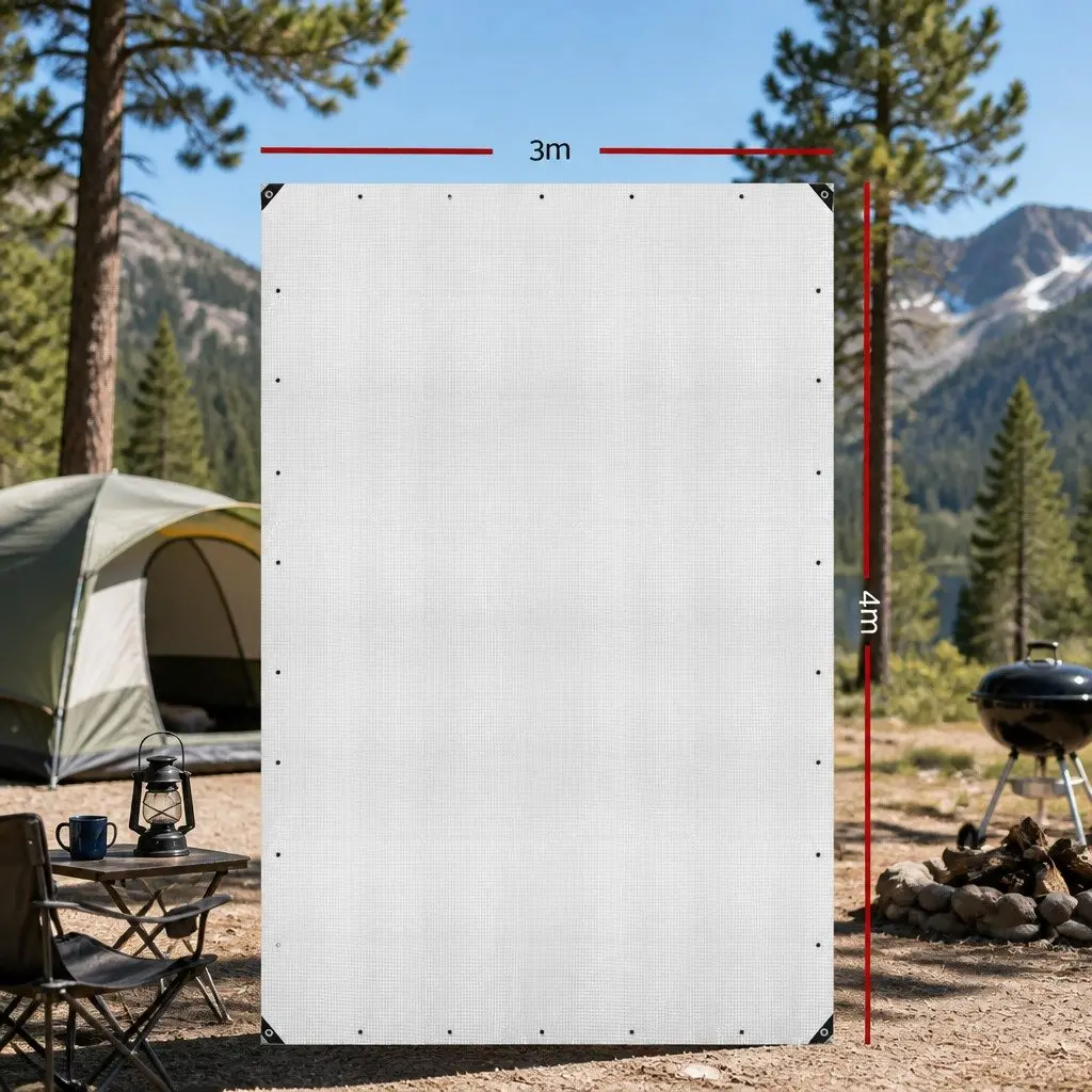 Poly Tarp Clear Waterproof Heavy Duty 3x4m Outdoor Camping Caravan Cover