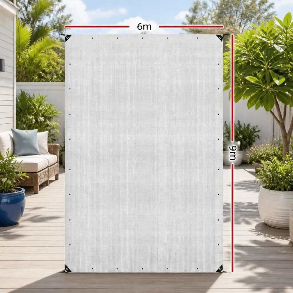 Poly Tarp 6x9m Clear Waterproof Canvas Heavy Duty Camping Cover Outdoor