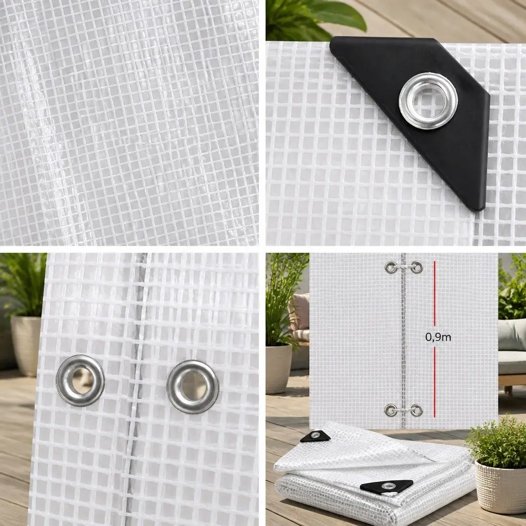 Poly Tarp 6x9m Clear Waterproof Canvas Heavy Duty Camping Cover Outdoor
