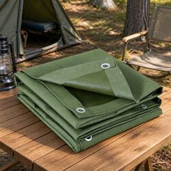 Heavy Duty Tarp 2x3m Canvas Camping Caravan Tarpaulin Water Resistant UV
