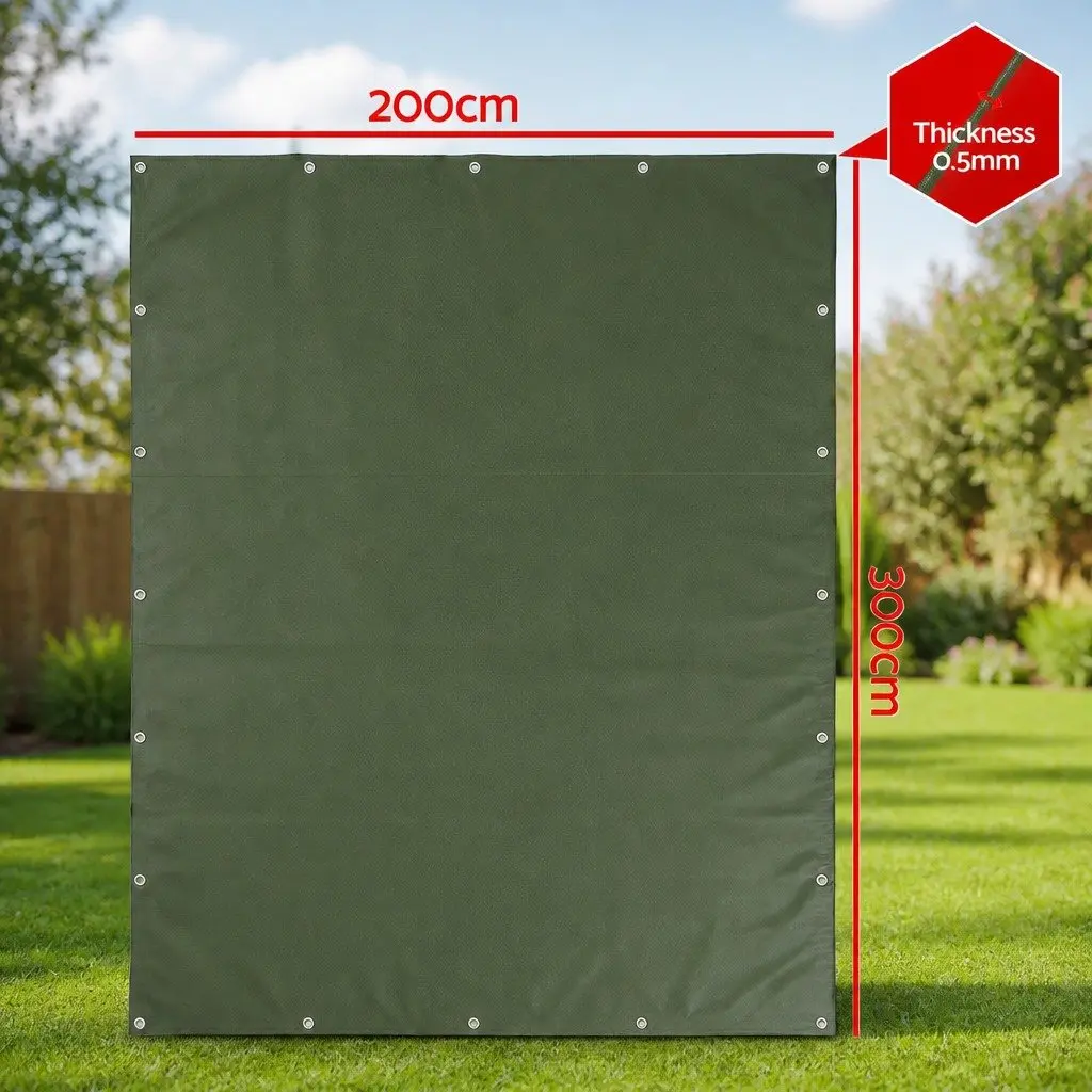 Heavy Duty Tarp Waterproof UV Resistant 2x3m Canvas Camping Caravan Tarpaulin