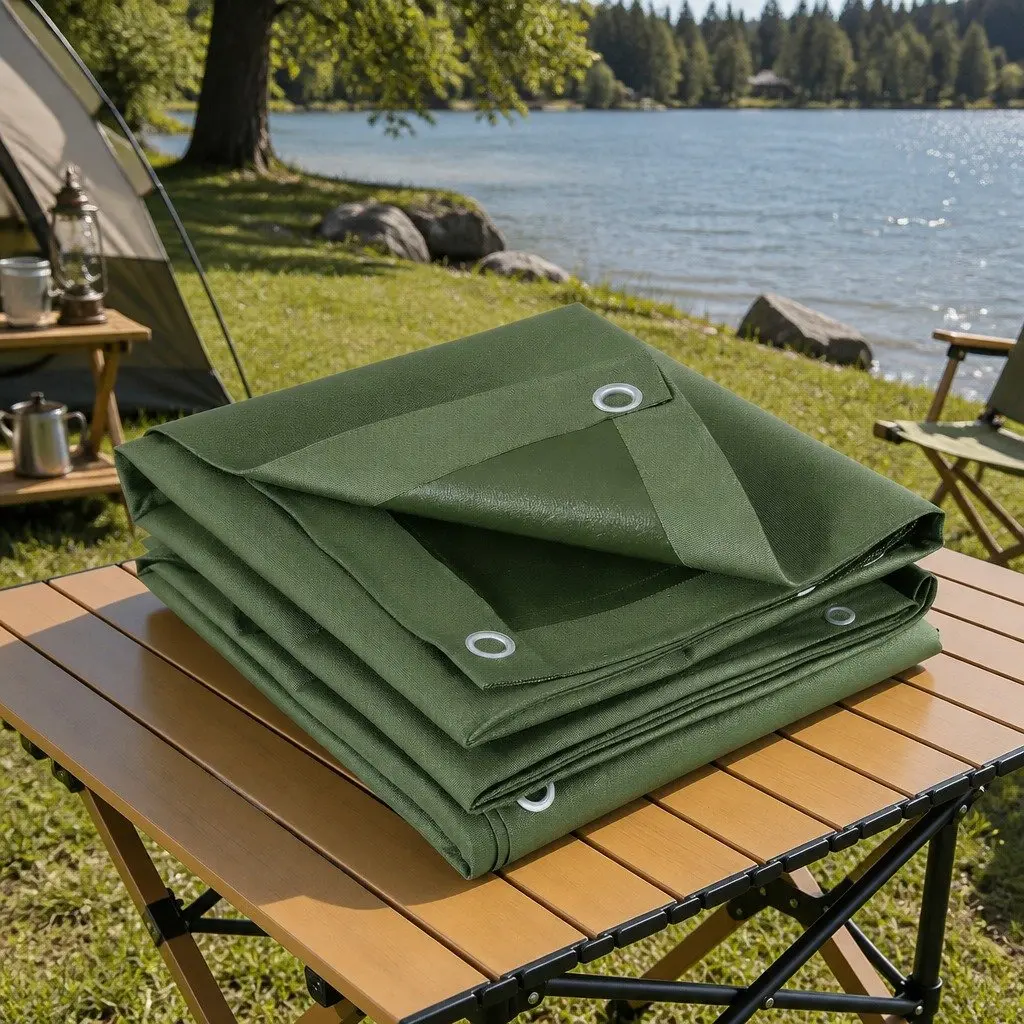 Heavy Duty Tarp Waterproof UV Resistant 2x3m Canvas Camping Caravan Tarpaulin