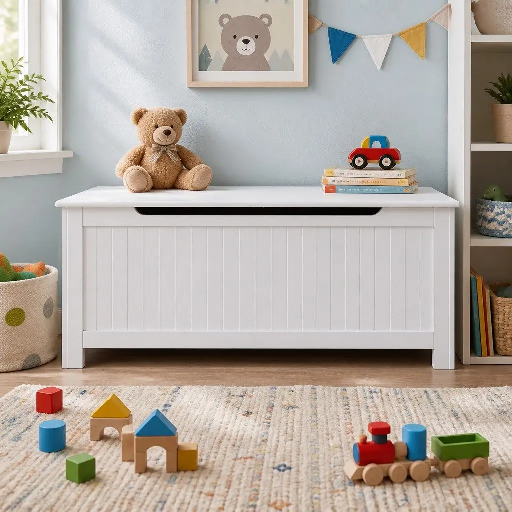 Kids Toy Box Storage Chest Bench Organizer Furniture Playroom Cabinet