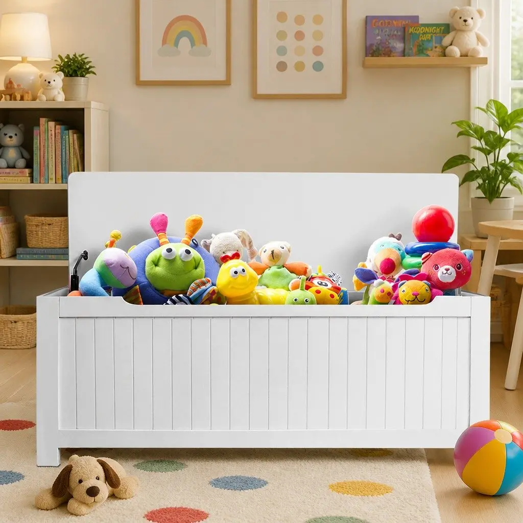 Kids Toy Box Storage Chest Bench Organizer Furniture Playroom Cabinet