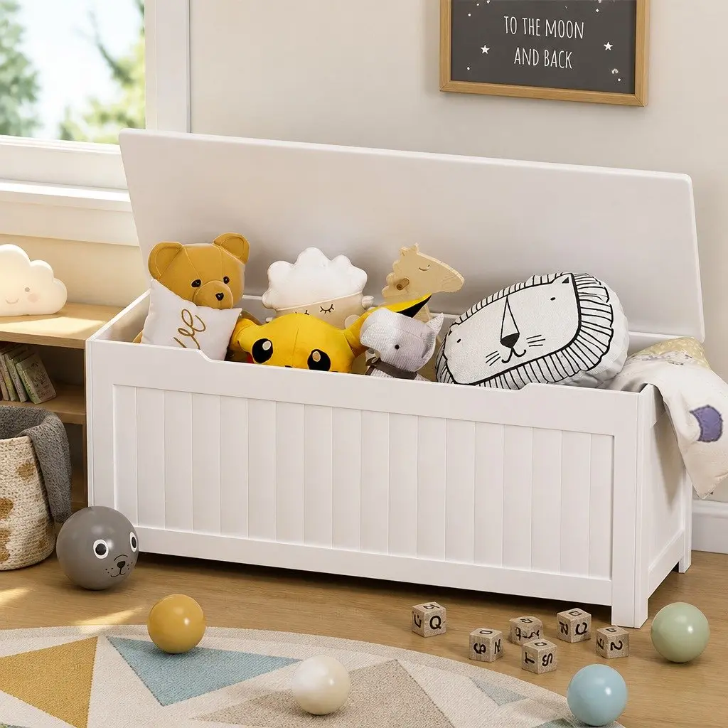 Kids Toy Box Storage Chest Bench Organizer Furniture Playroom Cabinet