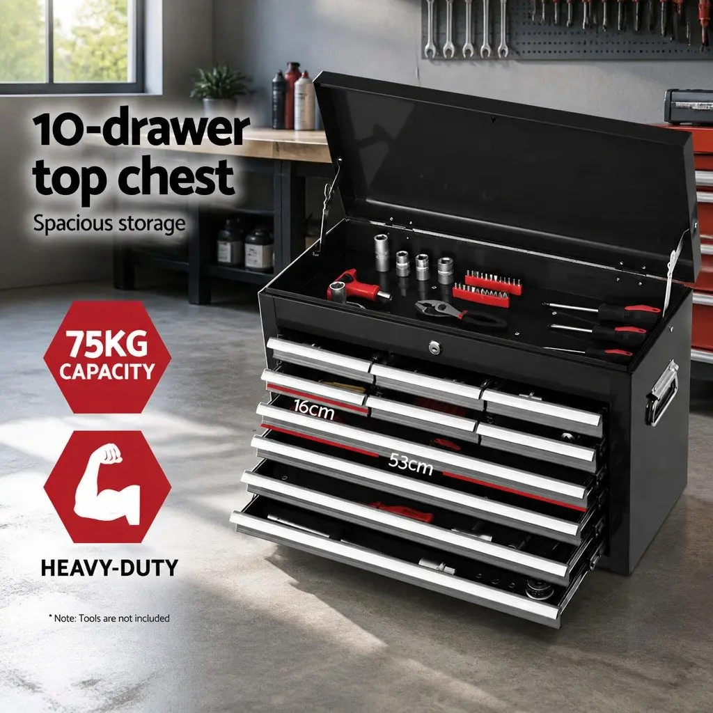 Tool Cabinet 17 Drawer Lockable Steel Chest Trolley Organizer 61.5cm x 33cm x 111cm
