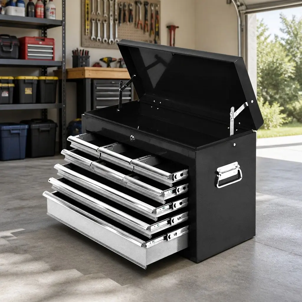 Tool Cabinet 9 Drawer Storage Organizer Steel Black Grey 60cm W x 26cm D x 38cm H