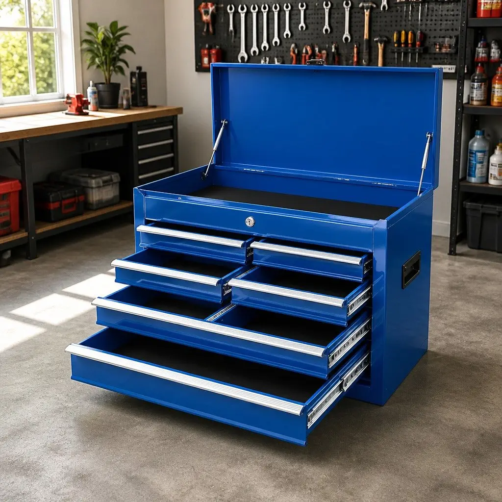 Tool Cabinet Multi-Drawer Storage Organizer 9 Drawer Blue Steel 60cm W x 26cm D x 38cm H