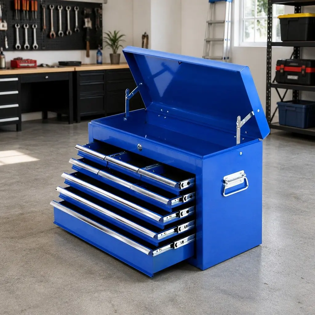 Tool Cabinet Multi-Drawer Storage Organizer 9 Drawer Blue Steel 60cm W x 26cm D x 38cm H