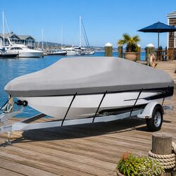 Boat Cover 14-16ft Trailerable Marine Grade 600D Polyester UV Mildew Resistant