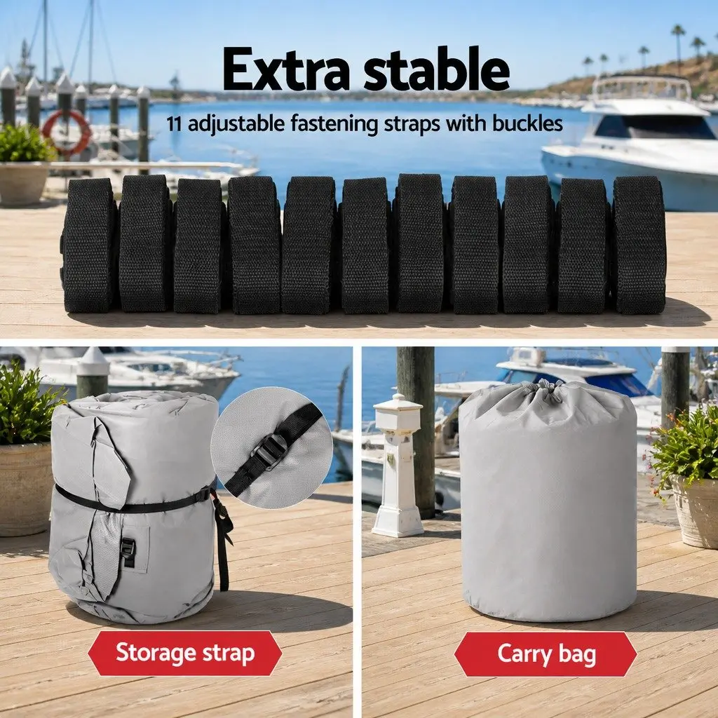 Boat Cover 16-18.5ft Trailerable Marine Grade 600D Polyester UV Mildew Resistant