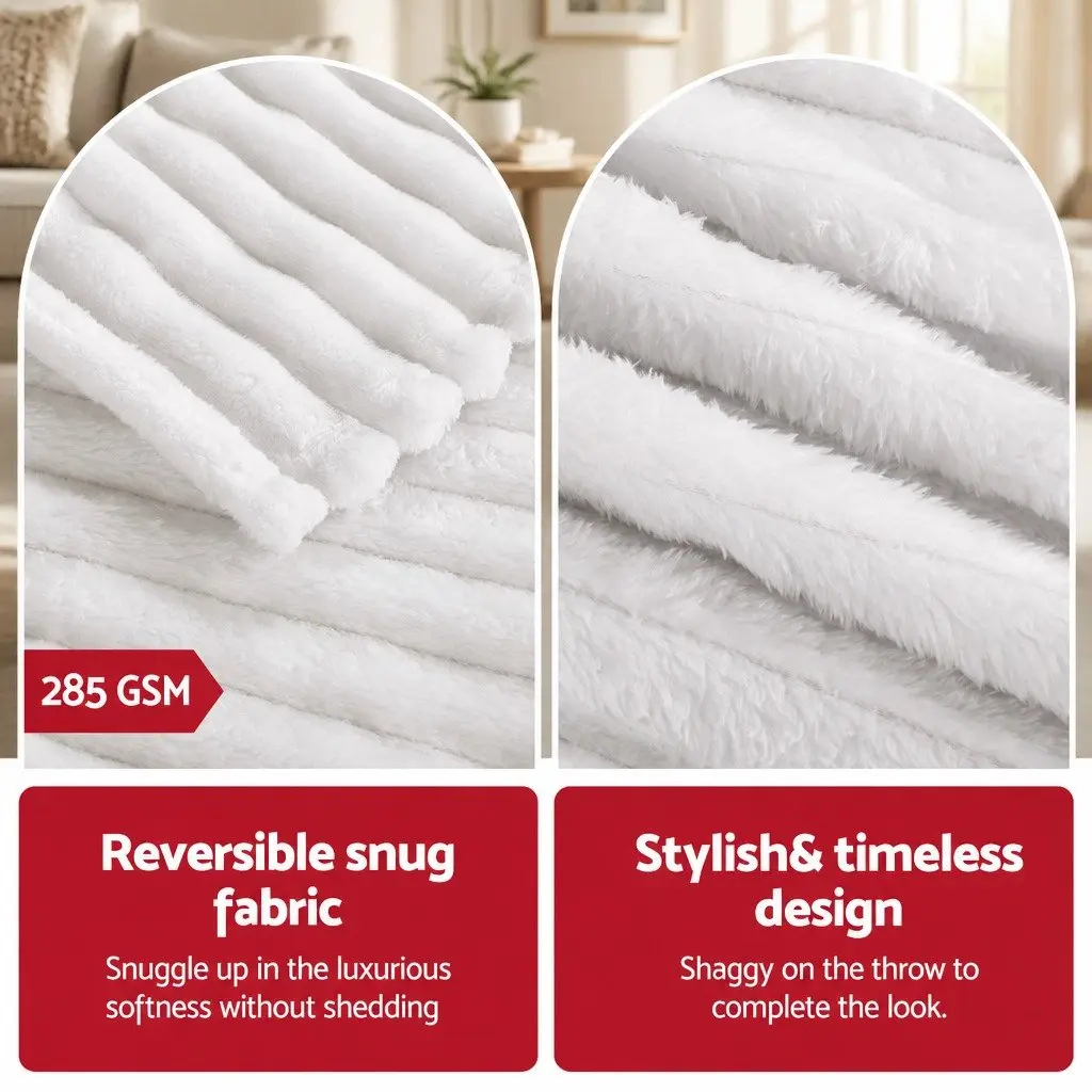 Throw Blanket 152x203cm Queen Fleece Lightweight Cosy Sofa Couch Bed Layer