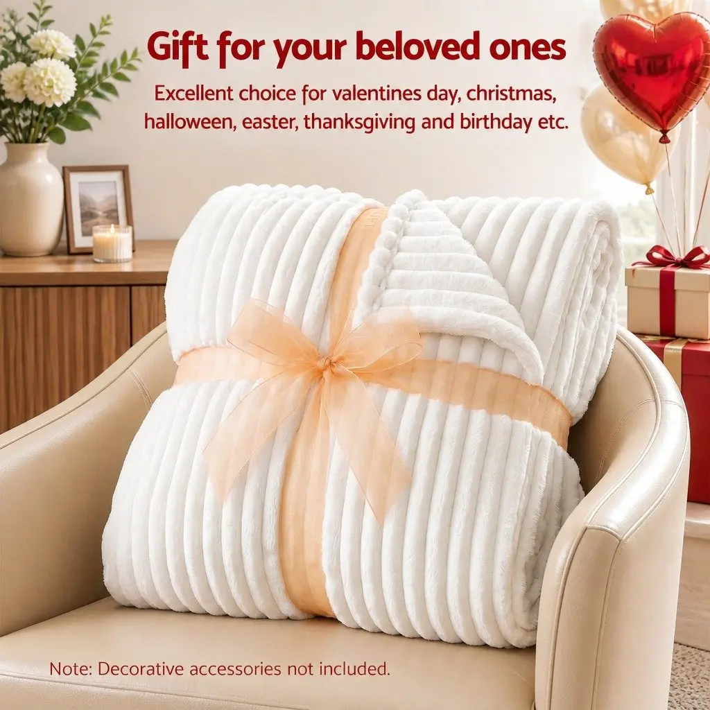 Throw Blanket 152x203cm Queen Fleece Lightweight Cosy Sofa Couch Bed Layer