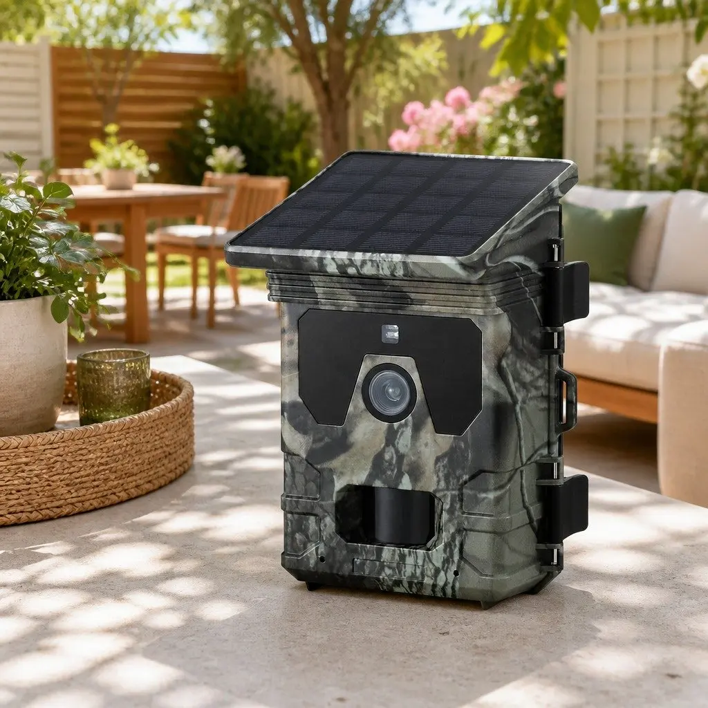 Solar Trail Camera 4K 50MP Wildlife Monitoring PIR Motion Detection Infrared 120 Degree Wide Angle