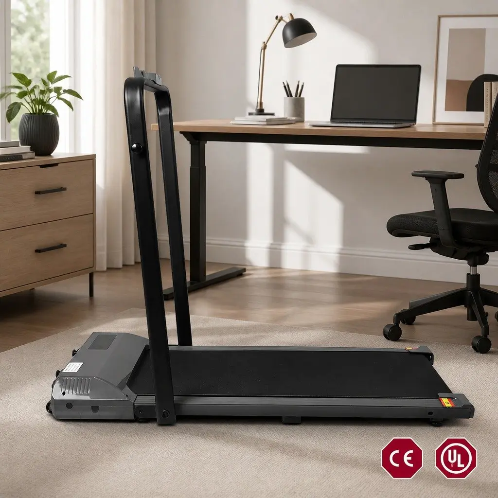 Under Desk Walking Treadmill Portable Foldable LED Display 121cm L x 50cm W x 12cm H