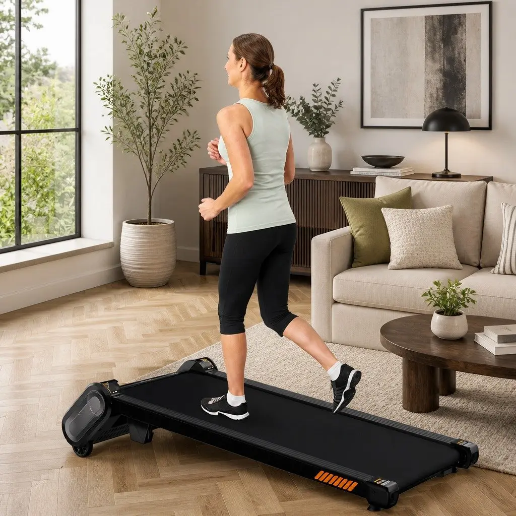 Automatic Incline Walking Pad Treadmill with 6 Levels Electric Motor Remote