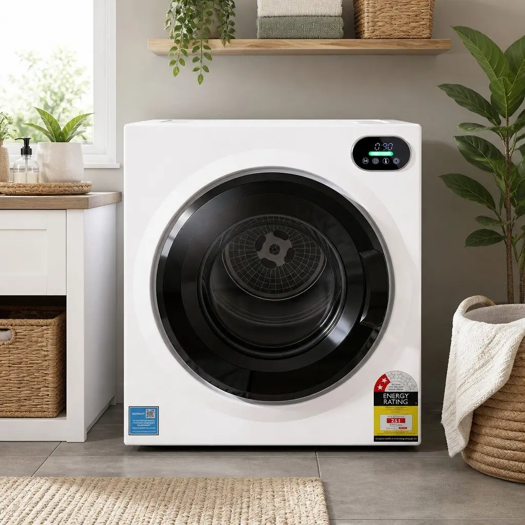Tumble Dryer Touch Screen Control 6kg Stainless Steel Drum 4 Drying Modes