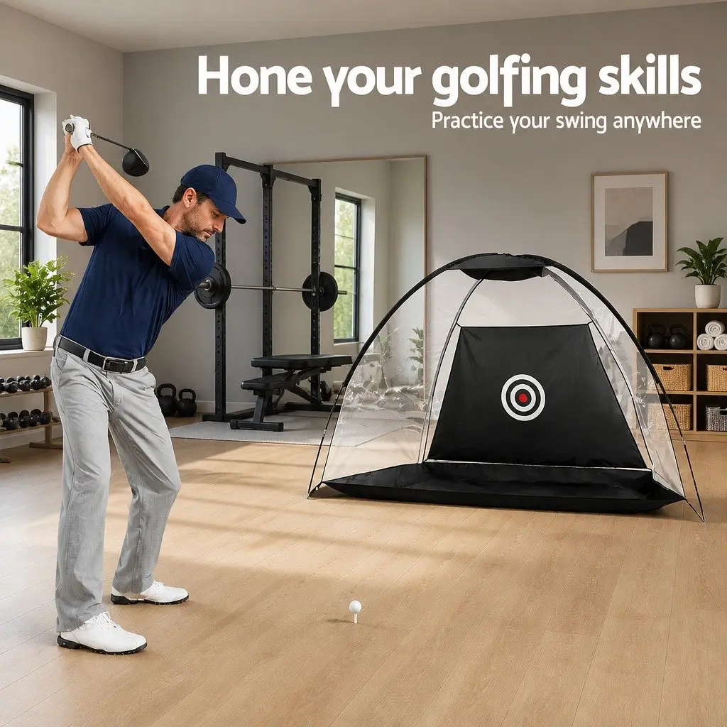 Golf Training Net Practice Mat Set Portable Indoor Outdoor 327 x 193 x 203 cm 80 x 60 cm