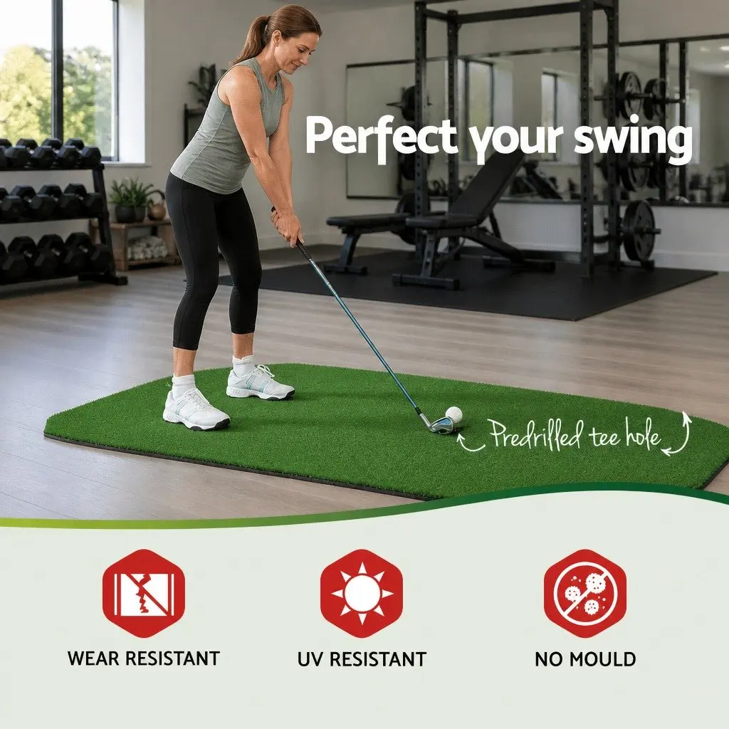 Golf Training Net Practice Mat Set Portable Indoor Outdoor 327 x 193 x 203 cm 80 x 60 cm